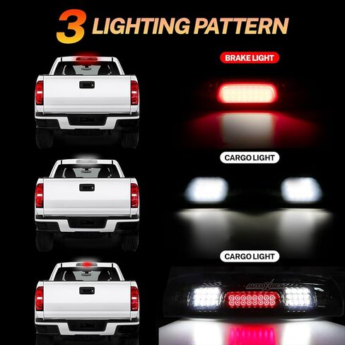 ضوء الفرامل الثالث من AUTOXBERT لعام 2014 2015 2016 2017 2018 Chevy Silverado GMC Sierra 1500 2500 3500 LED ضوء الفرامل الثالث، أرقام جزء OEM: 23509162 (عدسة دخان) in Saudi Arabia