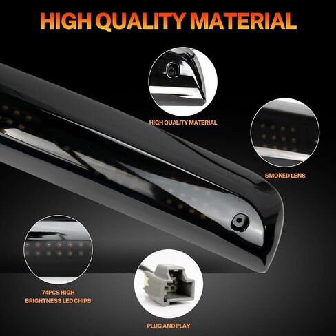 ضوء الفرامل الثالث من AUTOXBERT لعام 2014 2015 2016 2017 2018 Chevy Silverado GMC Sierra 1500 2500 3500 LED ضوء الفرامل الثالث، أرقام جزء OEM: 23509162 (عدسة دخان) in Saudi Arabia