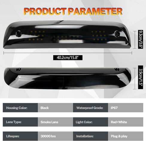 ضوء الفرامل الثالث من AUTOXBERT لعام 2014 2015 2016 2017 2018 Chevy Silverado GMC Sierra 1500 2500 3500 LED ضوء الفرامل الثالث، أرقام جزء OEM: 23509162 (عدسة دخان) in Saudi Arabia