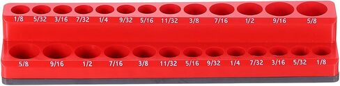 HARFINGTON Magnetic Socket Organizer 1/4" Drive Metric Socket Holder Tray Socket Storage Rack Holds 26 Standard and Deep Size Sockets, Blue in Saudi Arabia