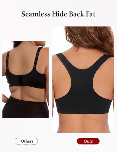 Women's Push Up Racerback Front Closure Bras Seamless Plunge Padded Underwire Add 2 Cup Sizes Bra in Kuwait
