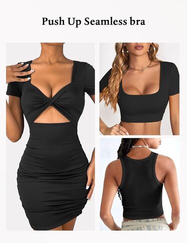 Women's Push Up Racerback Front Closure Bras Seamless Plunge Padded Underwire Add 2 Cup Sizes Bra in Kuwait