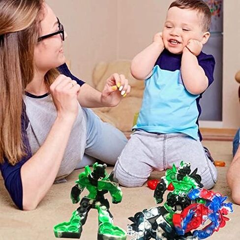 Jumbo Pop Fidget Toy, Big Pop Fidget Popper Stress Relief Sensory Toy Suitable for Autism Kids Anxiety Adult Special Needs Early Educational, Huge Giant Push Popper Bubble Squeeze Toy (Blue White) in Saudi Arabia