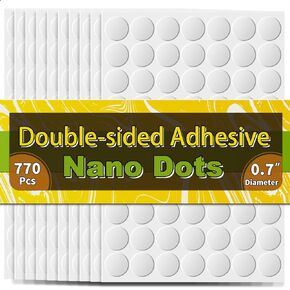 Piteno® 770Pcs Double Sided Adhesive Dots, Clear Removable Sticky Adhesive Mounting Putty, Waterproof No Trace Glue Dots Adhesive Putty for Poster Picture Balloon Festival Decoration Museum (20mm) in Saudi Arabia