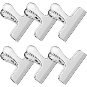 Chip Clips, 6 Pack Bag Clips, Chip Clips Bag Clips Food Clips, Stainless Steel Bag Clips for Food, Office Kitchen Home Usage Storage