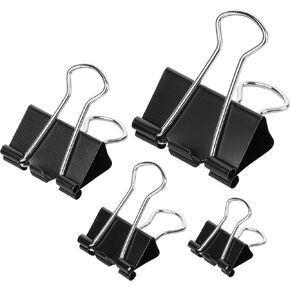 Mr. Pen- Binder Clips, 100 pc, Assorted Sizes, Black, Paper Binder Clips, Paper Clamps Assorted Sizes, Black Clips for Paper, Black Binder Clips, Office Clips Assorted, Metal Binder Clips
