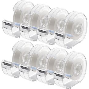 ALSISK Transparent Tape with Dispenser and Refills,Use for Gift Wrapping,Home,School and Office Supplies,0.7x1000 Inch, 8 Pack