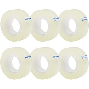 OWLKELA 6 Rolls Transparent Tape Refills, Clear Tape, All-Purpose Transparent Glossy Tape for Office, Home, School