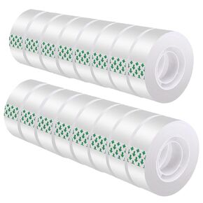 16 Rolls Clear Tape for Gift Wrapping, Transparent Tape Refills, Premium Gift Wrapping Tape Rolls, Gift Tape, Gift Wrap Tape, Office Tapes Bulk for Wrapping Gifts, Desk Supplies, Home