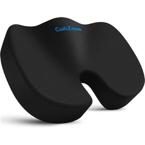 Seat Cushion Office Car Seat Cushion, Memory Foam Cushion for Office Chair, Car Seat, Airplane, Bleacher Non-Slip Chair Pad, Butt Pillow for Desk, Wheelchair, Car (Black)