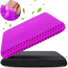 Large Gel Seat Cushion for Long Sitting (Super Large & Thick), Soft & Breathable, Gel Cushion for Wheelchair Reduce Sweat, Gel Chair Cushion for Hip Pain, Gel Seat Cushion for Office Chair