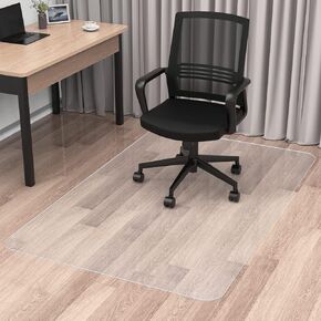 Blvornl Office Chair Mat for Hard Wood Floor, Sturdy Plastic Protector Floor Mat for Office Chair, Rectangle Transparent PVC Computer Hard Floor Chair Mat for Desk, Office, Home (Clear, 35.5 X 48in) in Kuwait