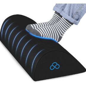 Foot Rest Ergonomic Pillow for Under Desk at Work, Anti-Fatigue Footrest Support Pillow for Fatigue & Pain Relief, Comfortable for Office Chair, Car Seat & Gaming Chair - Black, Large