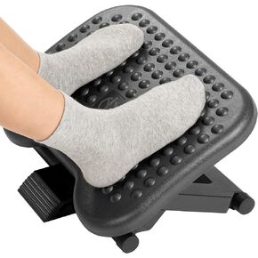 HUANUO Adjustable Under Desk Footrest, Foot Rest for Under Desk at Work with Massage, Foot Stool Under Desk with 3 Height Position & 30 Degree Tilt Angle Adjustment for Home, Office