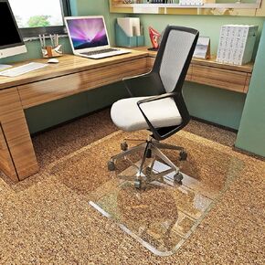 Exclusive Beveled Edge Glass Chair Mat for a Smooth Glide and Easy Roll On/Off by Clearly Innovative, Ultimate Office Chair Mat for Carpet or Hardwood Floor, 36x46