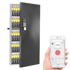 WeHere Key Lock Box Wall Mount, 16 Key Cabinet with Combination Lock & Key Tags, Digital Code Key Organizer Security Storage Lockbox, Key Management for Garage,Office,Holtel,Home
