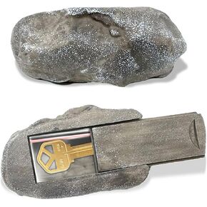 (Type-A (Black), 1 Pack) Fake Rock - Looks Stone - Safe for Outdoor Outdoor Secret Safe Box for Keys, Fake Stone Rock Yard House Accessories in Kuwait