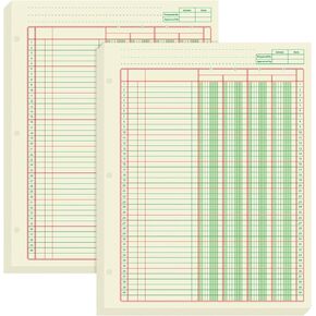 Fulmoon 2 Pack 100 Sheets Columnar Pad Accounting Ledger Paper Accounting Ledger Book Green Analysis Pad for Business, 50 Sheets/Pack, Single Page Format(3 Columnar,8.5 x 11 Inch)