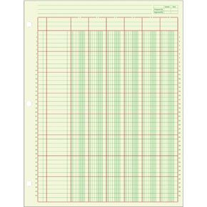 Adams Analysis Pad, 8 1/2" x 11", 100 Pages (50 Sheets), 6 Columns, Green