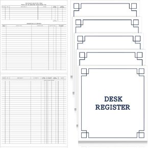Kosiz 5 Pcs Check Desk Registers Checkbook Register for Business Checkbooks Transaction Register Executive Business Deskbook Large Format Check Transaction Registers 8.5 x 9.25