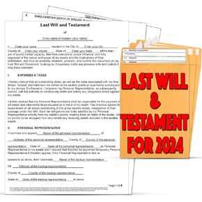 Zastic! 2025 Last Will and Testament Kit: Blank Legal Last Will Testament Forms, Do It Yourself Legal Will Maker Templates - End of Life Planning Kit - Includes 3 Blank Forms, Guide, & Envelopes
