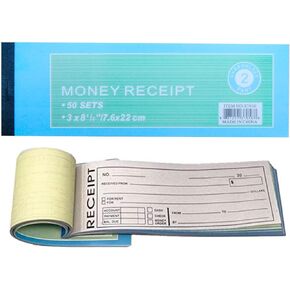 50 Sets per Book Rent, Receipt Book New Sales Order Money Receipt Record Book 2-Part, Carbonless (1)