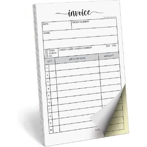 321Done Order Form Pad, 3.4x5.5 Handheld 2-Part Carbonless, Made in USA, Carbon Duplicate Copy Sales Receipt Form, Invoice Booklet, Cute for Small Boutique Business (50 Sets) White/Yellow in Kuwait