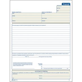 Adams Proposal Book, 2-Part with Carbon, 8.38 x 11.44 Inches, White, 50 Sheets (D8118)
