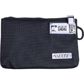 Vaultz Money Bag with Lock - 7 x 5 x 0.5 Inch Locking Pouch w/Zipper for Medicine, Jewelry, Supplies and Cash - Black