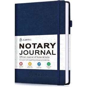 JUBTIC Notary Journal Log Book - Hardcover Notary Public Journal of Notarial Acts - Notary Supplies with Privacy Guard - 474 Record Entries, 160 Numbered Pages, 8x10.5″(Dark Green)