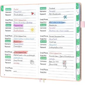 UpUDo Password Book with Tabs, Hardcover Internet Password Keeper and Telephone Address Organizer for Record Contacts-140 Pages- 5.8 * 8.3 inch Journal for Home or Office in Kuwait