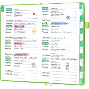 UpUDo Password Book with Tabs, Hardcover Internet Password Keeper and Telephone Address Organizer for Record Contacts-140 Pages- 5.8 * 8.3 inch Journal for Home or Office