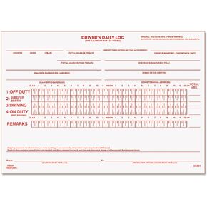 Rediform 6K681 Driver's Daily Log 5 1/2 x 7 7/8 Duplicate with Carbons 31 Sets/Book