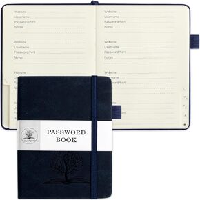 DAOFARY Password Book with Alphabetical Tabs - Small Password Keeper Book (5.6 * 4.3 in) with Inner Pocket, Hardcover Password Keeper Notebook for Log Internet Website Information (Blue Haze) in Kuwait