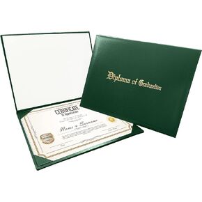 Gradplaza Diploma Cover for Certificate 8.5"x 11" Imprinted “Diploma of Graduation" Black Diploma Holder Smooth for High School,University