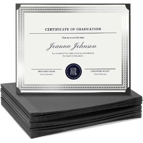 Sustainable Greetings 48-Pack Single Sided Award Certificate Holders - Bulk Certificate Holders for Graduation, Diploma, Employee Appreciation, Certification (fits 8.5x11, Black)