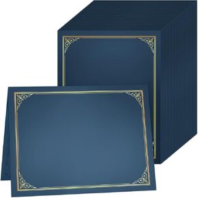 SUNEE Certificate Holders(Black, 60 Packs, New Pattern), Diploma Covers Gold Foil Border, for Letter Size 8.5x11 Certificates, Cardstock, Document Papers