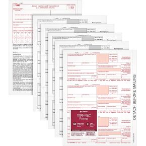 Adams 2024 1099 NEC Tax Forms, 4 Part 1099 Forms, Laser/Inkjet Forms for 50 Recipients, 6 1096 Forms, Access to Tax Forms Helper (1009319)