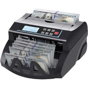 Money Counter Machine Count Value for US Dollar only,UV/MG/MT/IR/DD Detection Bill Counter,Add+Batch/Add+Value Modes Money Counting Machine, Cash Counter with LCD Display