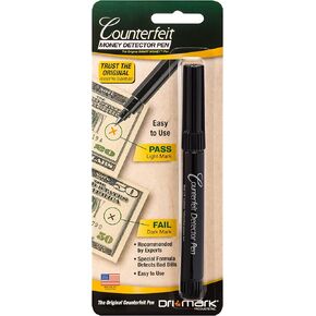 Dri Mark Counterfeit Bill Detector Marker Pen, Made in The USA, 3 Times More Ink, Pocket Size, Fake Money Checker - Money Loss Prevention Tester & Fraud Protection for U.S. Currency (Pack of 1)