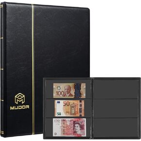MUDOR Dollar Bill Holders for Collectors, 20 Sheets Clear Dollar Bill Sleeves, 60 Pockets Currency Holder for Bills, Currency Album Fits Euro Currency And Currency Foreign (Transparent Page) in Kuwait
