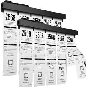 2 Pieces Ticket Holder Receipt Holder for Restaurant Refrigerator, No Drill Restaurant Order Ticket Holder, for Walls Home Kitchen Office Cafes Pubs Bars(12 Inch, Sliiver, 2p)