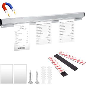 Ticket Rack Magnetic Restaurant Order Holder Slide Check Rack Kitchen Ticket Holder Note and Paper Holder Aluminum Ticket Holder for Restaurant with Strips Bill Orders Display Rail for Kitchen