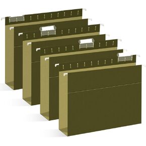 Extra Capacity Hanging File Folders, RAZCC 30 Pack Letter Size Reinforced Hanging Folders with Heavy Duty 1 Inch Expansion for Bulky Files, Filing Cabinet, Adjustable Tabs, Green