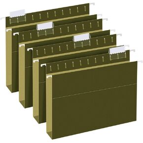 Extra Capacity Hanging File Folders, RAZCC 30 Pack Letter Size Reinforced Hanging Folders with Heavy Duty 1 Inch Expansion for Bulky Files, Filing Cabinet, Adjustable Tabs, Green