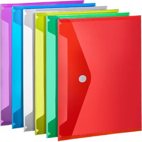 LEOBRO Plastic Envelopes, 8 Pack Plastic Folders for Documents, A4 Plastic File Folder Plastic Envelope for Documents, File Poly Folders Storage Plastic Document Holder Filling Envelopes