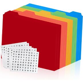 25 Pieces Alphabet File Dividers for File Cabinet A-Z File Guides Letter Size Top Tab File Guides Polypropylene Alphabet Labels with Tabs with Self Adhesive A-Z for Office Business Classroom