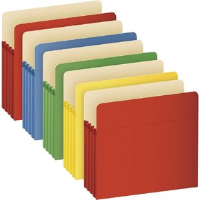 Pendaflex Globe-Weis/Pendaflex Colored File Pockets, Letter Size, 3.5 Inch Expansion, Assorted Colors, 5 Pockets per Pack (1524E5 ASST)