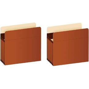 Pendaflex Expanding Accordion File Pockets, Extra Durable, Expands 3.5", Letter Size, Reinforced with Dupont Tyvek Material, 10/Box (15421), Brown