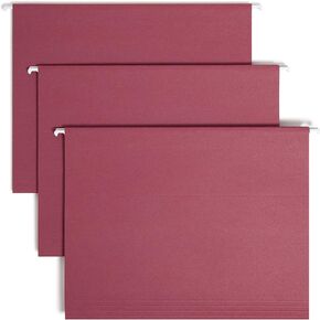 Smead Colored Hanging File Folder with Tab, 1/5-Cut Adjustable Tab, Letter Size, Gray (64063), (Pack of 10, 250 Count Total)
